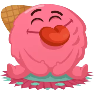 😜 мороженое, мультфильм, розовый, десерт, сладкий, каваий telegram sticker