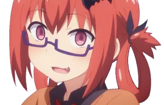 🙃 Satania Gabriel Dropout Anime, Dämon, Brille, Satania, Gabriel DropOut, Cartoon whatsapp sticker