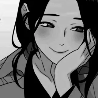 🙃 Anime, Manga, Retrato, Mujer, Persona, Sonrisa, Obra de arte, Ilustración whatsapp sticker
