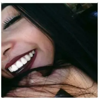 😁 mulher, sorriso, retrato, rosto, garota, beleza telegram sticker