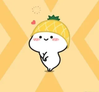 🍍 cute, cartoon, pineapple, character, sticker telegram sticker