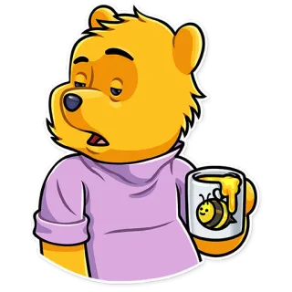 ☕️ Winnie the Pooh Винни Пух, медведь, мёд, мультфильм telegram sticker