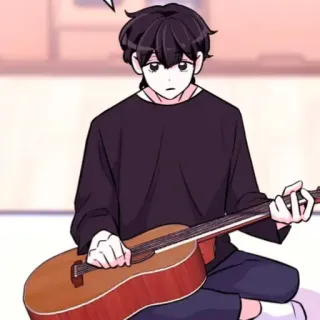📹 애니메이션, 소년, 기타, 음악, 귀여운, 만화 telegram sticker