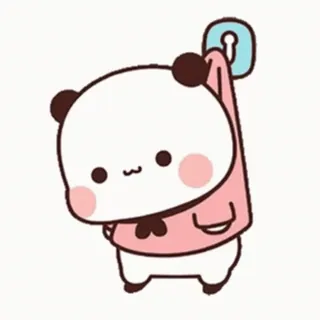 🎈 Panda, Cartoon, Schattig, Dier, Roze, Kawaii, Beer whatsapp sticker