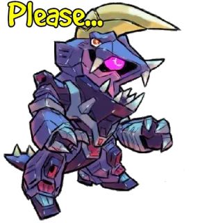 😣 Please... monster, roboter, cartoon, flehend, figur telegram sticker