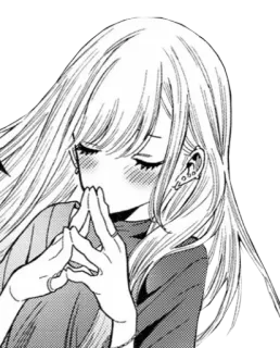 🥰 аниме, девушка, манга, краснеет, милая telegram sticker