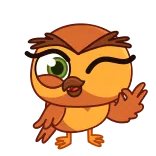 👌 coruja, pássaro, desenho animado, dedo do meio, ofensivo telegram sticker