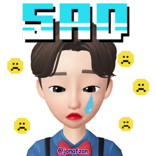😢 SAD triste, emoji, dibujo animado, melancolía, llorando, lágrima telegram sticker