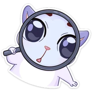 🧐 chat, loupe, mignon, autocollant, recherche whatsapp sticker