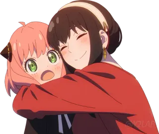 🫂 Anya Forger Spy x Family Anime, Dessin animé, Mignon, Famille, Câlin, Spy x Family telegram sticker