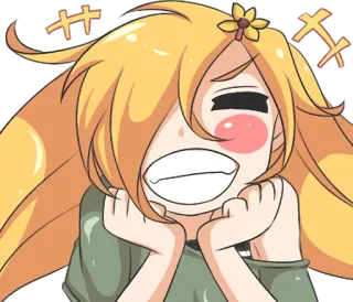 😁 Anime, Carino, Cartone animato, Felice, Fiore whatsapp sticker