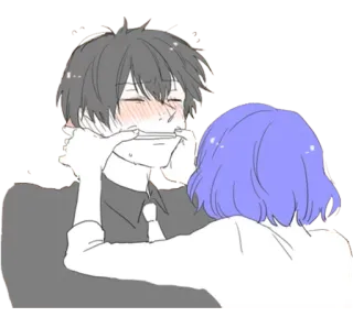 😖 Мультфильм, Аниме, Пара, Романтика, Любовь telegram sticker