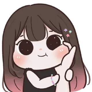 🌈 słodkie, dziewczyna, kawaii, kreskówka, postać, błyskotki, emoji telegram sticker