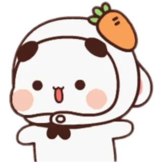 🐰 การ์ตูน, น่ารัก, สัตว์, แพนด้า, แครอท, สติกเกอร์ telegram sticker
