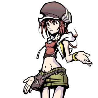 🙂 anime, female, character, teen, hat, pose telegram sticker