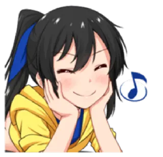 😗 ragazza anime, cartone animato, sorridente, felice, allegra whatsapp sticker