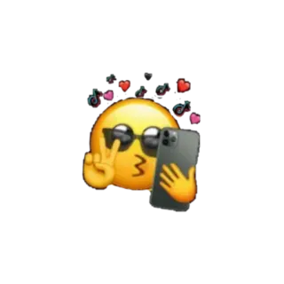 ❤️ emoji, peace sign, selfie, kiss, sunglasses, tiktok, hearts telegram sticker
