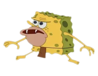 😳 SpongeBob SquarePants SpongeBob, Cartoon, Figur, Nickelodeon, Meme, Höhlenmensch telegram sticker