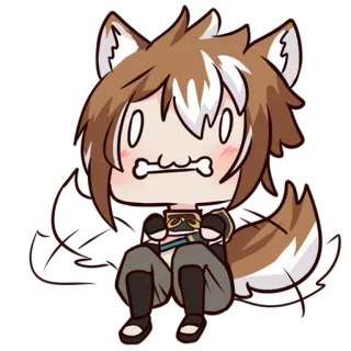 🐶 อนิเมะ, มังงะ, น่ารัก, จิบิ, หมาป่า, สุนัข, การ์ตูน telegram sticker