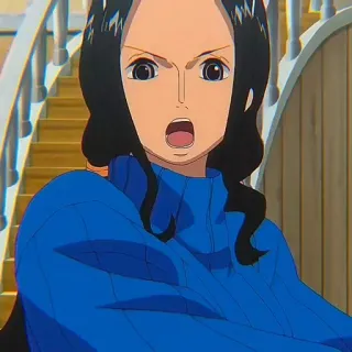 📚 Nico Robin One Piece anime, One Piece, Nico Robin, shocked, surprised whatsapp sticker