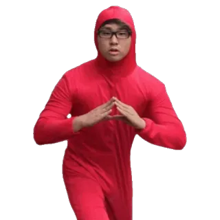 🍎 красный костюм, очки, человек, мужчина, костюм whatsapp sticker