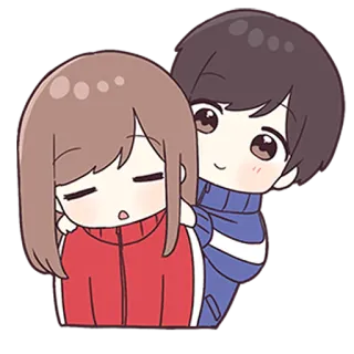 💙 anime, cartoon, couple, characters, friendship, emotions whatsapp sticker