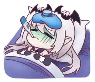 🤒 Anime, Malade, Chibi, Monstre, Kawaii, Personnage telegram sticker
