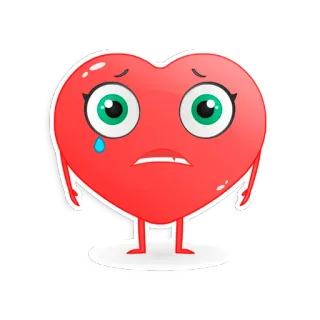 😢 Herz, traurig, weinen, emotional, Cartoon, Emoji telegram sticker