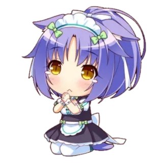 🙏 Coconut Nekopara Anime, Neko, Maid, Chibi, Catgirl telegram sticker
