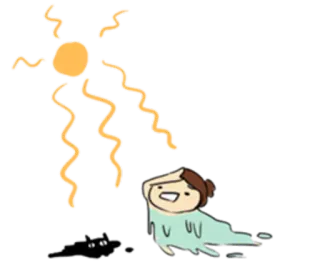 ☀ soleil, personne, ombre, dessin animé whatsapp sticker