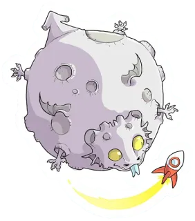 🚀 Monster, Weltraum, Rakete, Fantasy, Cartoon, Planet telegram sticker