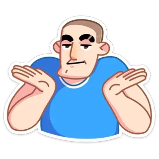 🤷‍♂️ Mann, Achselzucken, Zweifel, Verwirrung, Frage, Cartoon, Geste telegram sticker