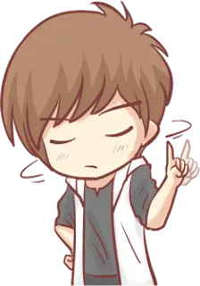 🚫 Chibi, Chico, Paz, Anime, Gesto, Lindo telegram sticker