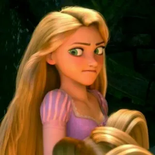 🌻 Rapunzel Tangled kartun, Disney, putri, pirang, rambut panjang telegram sticker