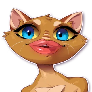 👄 gato, dibujos animados, animal, pegatina, antropomórfico, mamífero telegram sticker