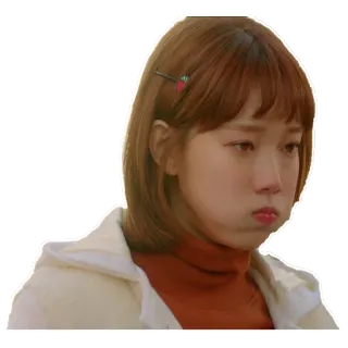 🤢 femme, contrariée, triste, mignon, moue, expression telegram sticker