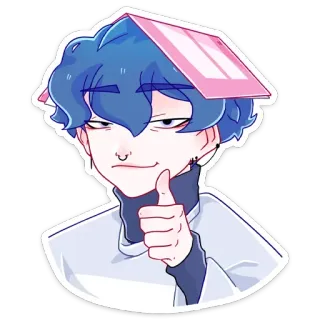 👍 Desenho animado, Personagem, Anime, Joinha, Positivo, Aprovação, Arte whatsapp sticker