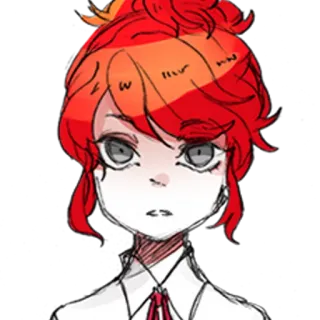 🙁 Anime, rote Haare, Cartoon, Porträt, Charakter, Manga whatsapp sticker