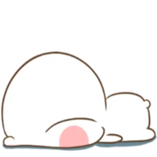 😶 carino, bianco, cartone animato, animale, personaggio, sdraiato, assonnato telegram sticker