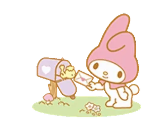 💖 My Melody My Melody, Sanrio, mail, cute, kawaii, pink telegram sticker