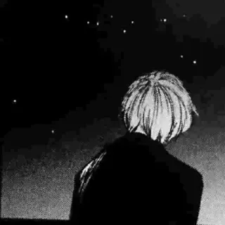 ❤️ anime, manga, stars, night, sad, emo whatsapp sticker