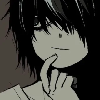 🦔 L Lawliet Death Note Anime, Detektiv, Denken, Gothic, L telegram sticker