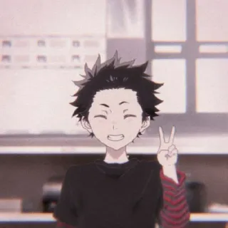 ✌️ Anime, Dibujos animados, Personaje, Signo de la paz, Sonrisa telegram sticker