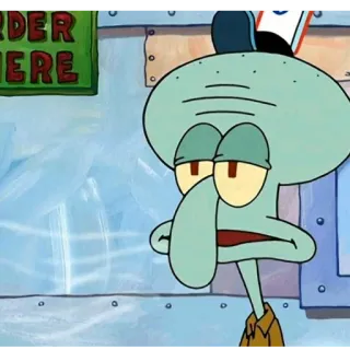 😶 Squidward Tentacles Spongebob Squarepants squidward, spongebob, kartun, nickelodeon, cumi-cumi whatsapp sticker