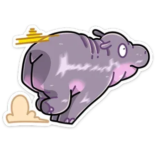 🏃‍♂️ 하마, 동물, 만화, 빠른, 달리기, 귀여운, 웃긴 telegram sticker
