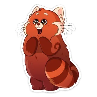 🤩 красная панда, животное, мультфильм, милый whatsapp sticker
