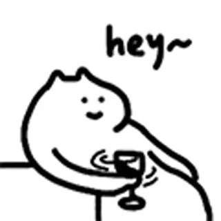 😺 hey~ Katze, süß, trinken, Wein, freundlich telegram sticker