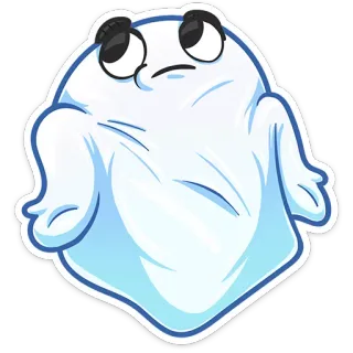 🤷 hantu, kartun, arwah, lembaran, imut, seram whatsapp sticker