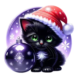 🐱 แมว, ลูกแมว, คริสต์มาส, เครื่องประดับ, วันหยุด, น่ารัก, รื่นเริง, ฤดูหนาว whatsapp sticker