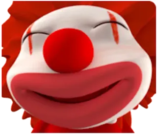 🤡 Clown, fröhlich, rote Nase, Cartoon whatsapp sticker